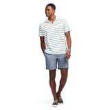 JOHNNY COLLAR TEXTURED 
KNIT POLO - EGRET