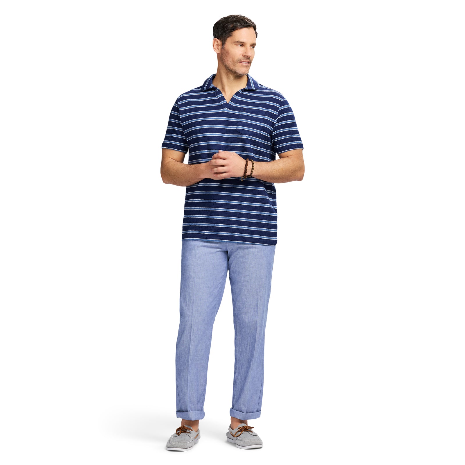 Johnny Collar Textured Knit Polo - Medieval Blue – IZOD