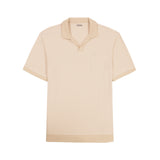 JOHNNY COLLAR TEXTURED 
KNIT POLO - EGRET