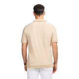 JOHNNY COLLAR TEXTURED 
KNIT POLO - EGRET
