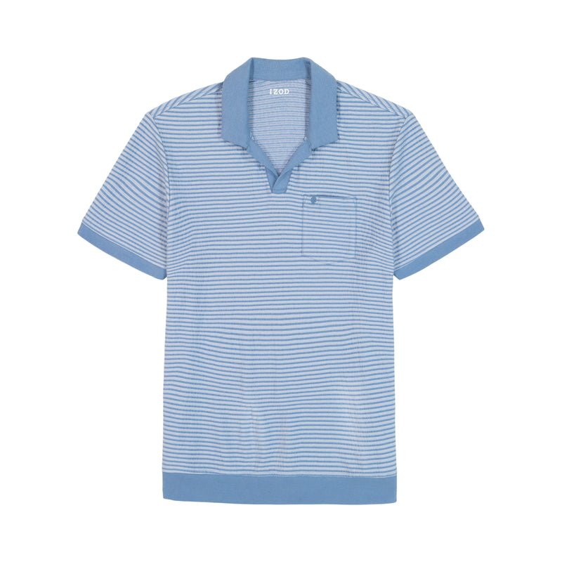 JOHNNY COLLAR TEXTURED 
KNIT POLO - MOONLIGHT BLUE