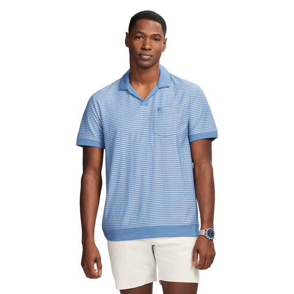 JOHNNY COLLAR TEXTURED 
KNIT POLO - MOONLIGHT BLUE