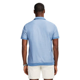 JOHNNY COLLAR TEXTURED 
KNIT POLO - MOONLIGHT BLUE