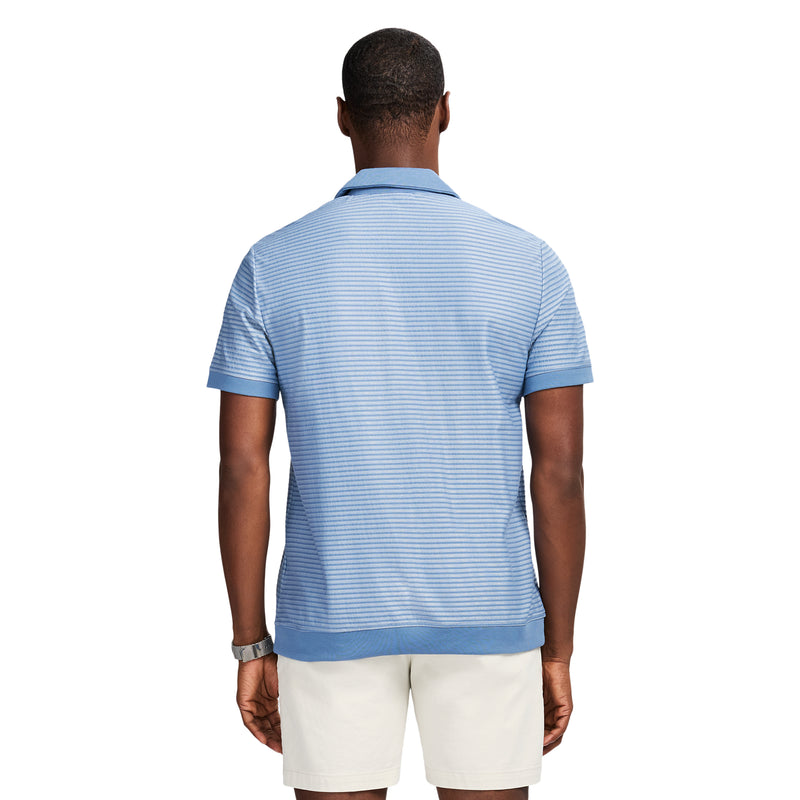 JOHNNY COLLAR TEXTURED 
KNIT POLO - MOONLIGHT BLUE
