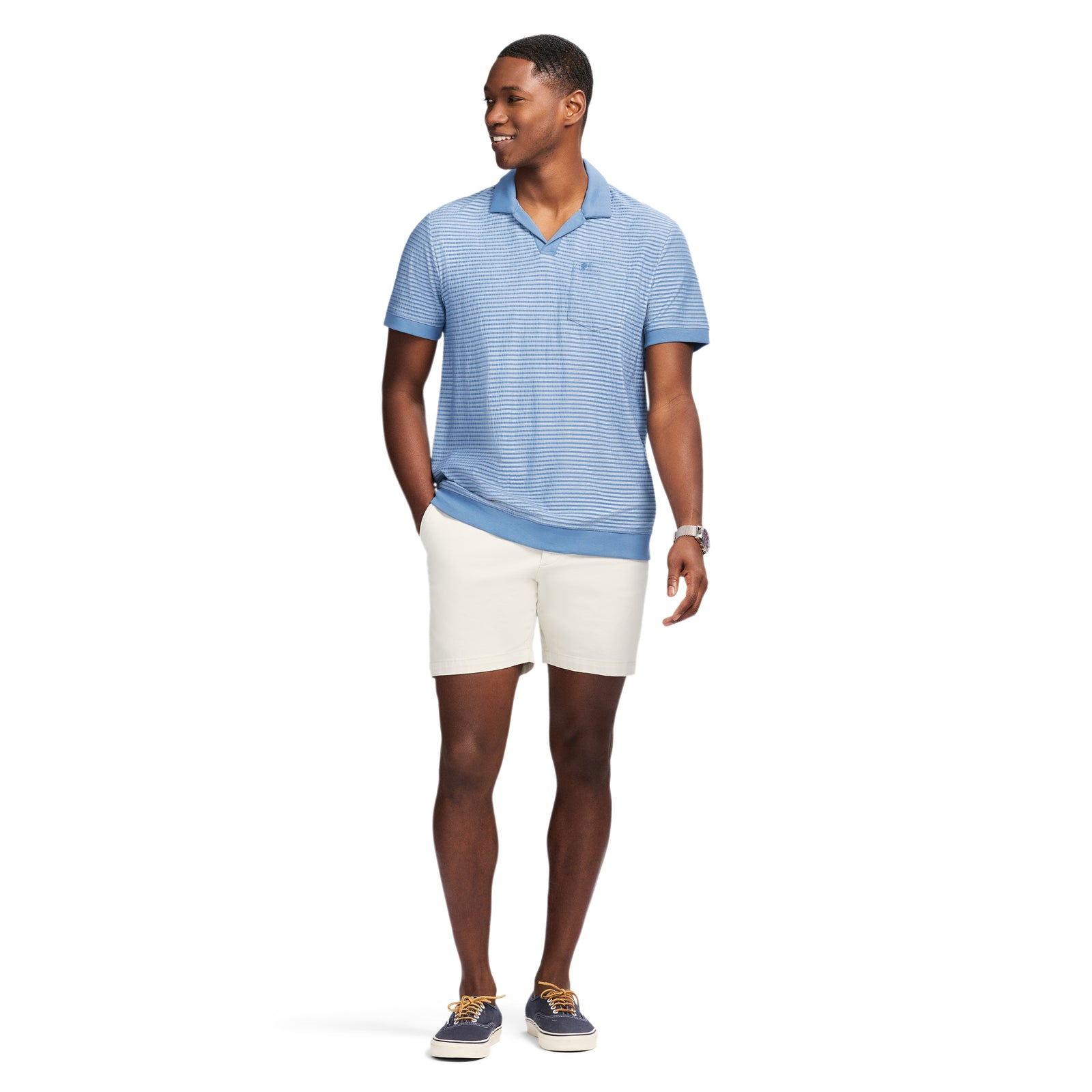 Johnny Collar Textured Knit Polo - Moonlight Blue – IZOD
