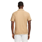 JOHNNY COLLAR TEXTURED 
KNIT POLO - TANNIN