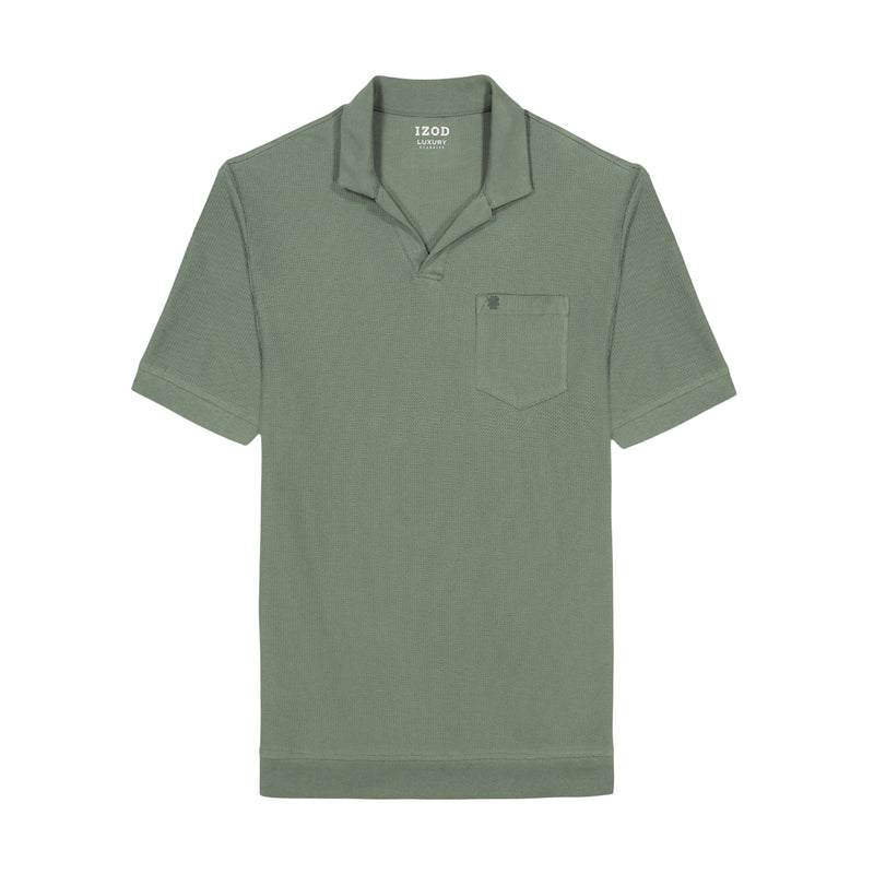 JOHNNY COLLAR TEXTURED 
KNIT POLO - LAUREL WREATH