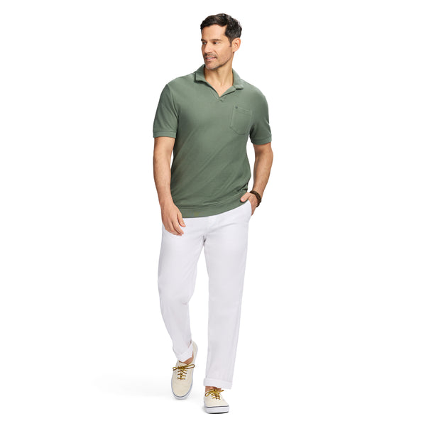 JOHNNY COLLAR TEXTURED 
KNIT POLO - LAUREL WREATH