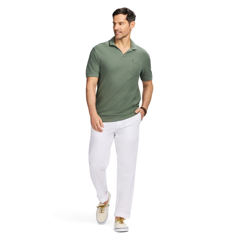 JOHNNY COLLAR TEXTURED 
KNIT POLO - LAUREL WREATH