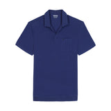 JOHNNY COLLAR TEXTURED 
KNIT POLO - MEDIEVAL BLUE