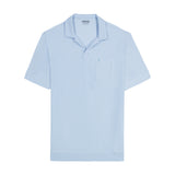 JOHNNY COLLAR TEXTURED 
KNIT POLO - CHAMBRAY BLUE