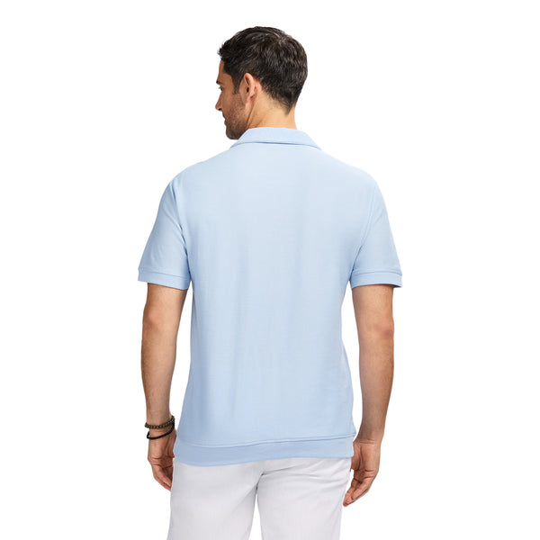 Johnny Collar Textured Knit Polo - Chambray Blue – IZOD