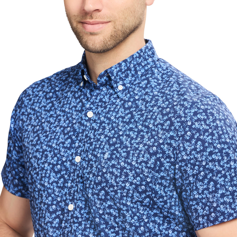BREEZE 
SHORT SLEEVE BUTTON DOWN  - MEDIEVAL BLUE