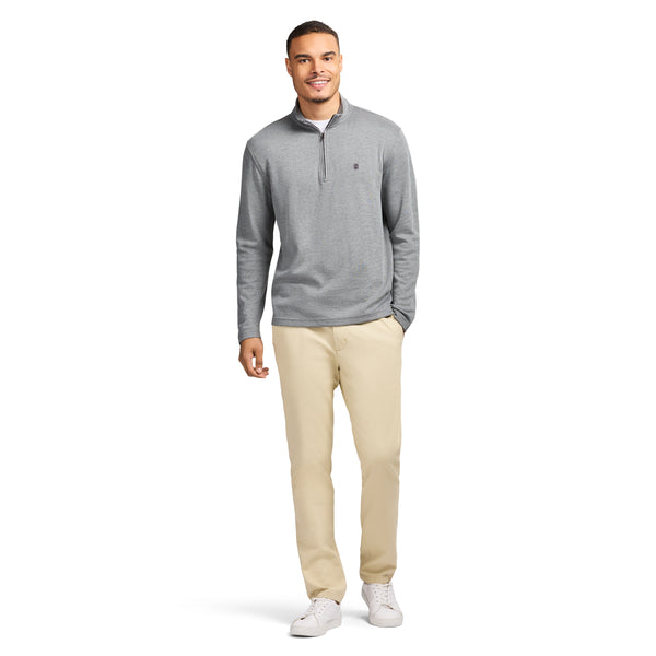 PERFORMANCE COMFORT STRIPED QUARTER ZIP - SMOKE
