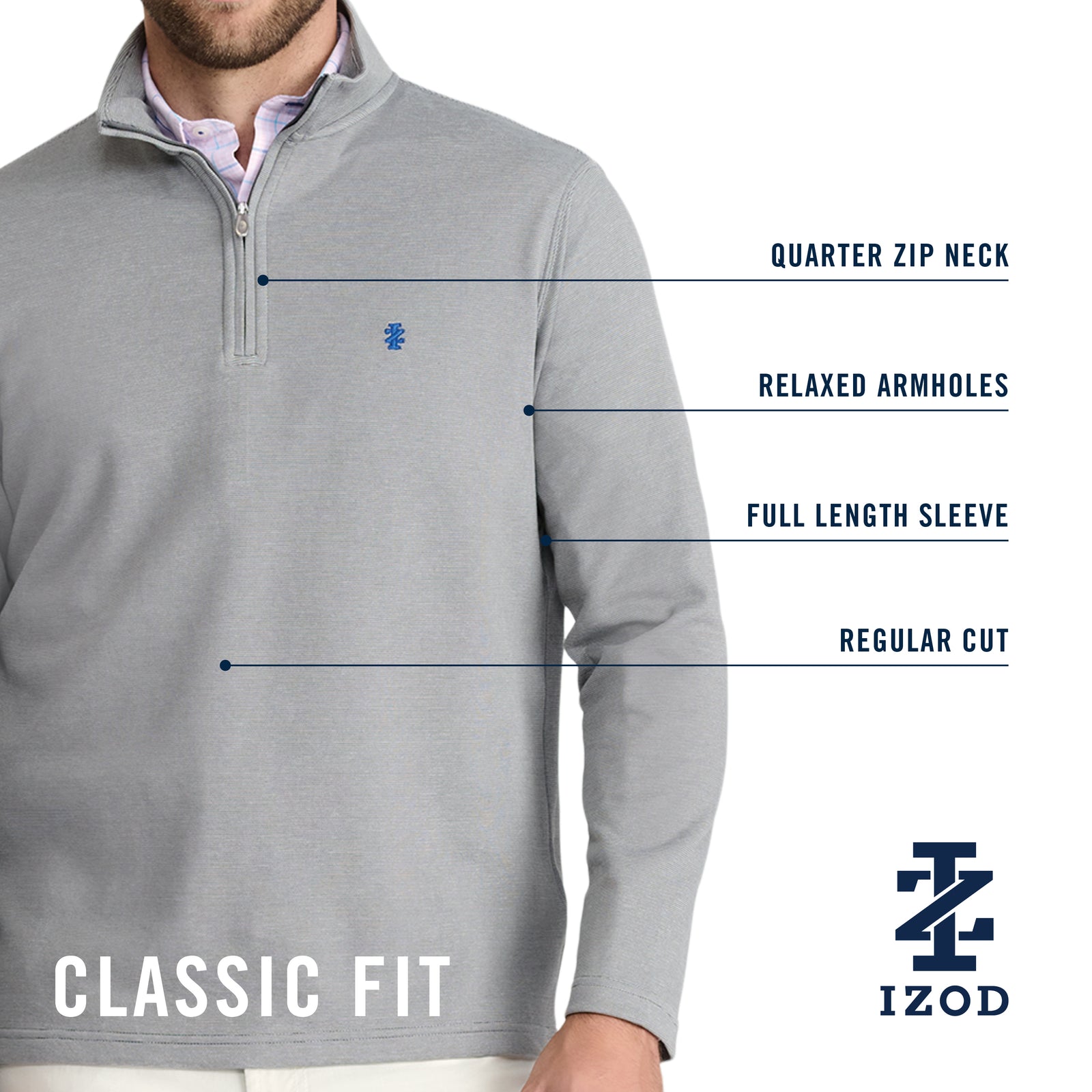 Performance Comfort Striped Quarter Zip - Forest – IZOD