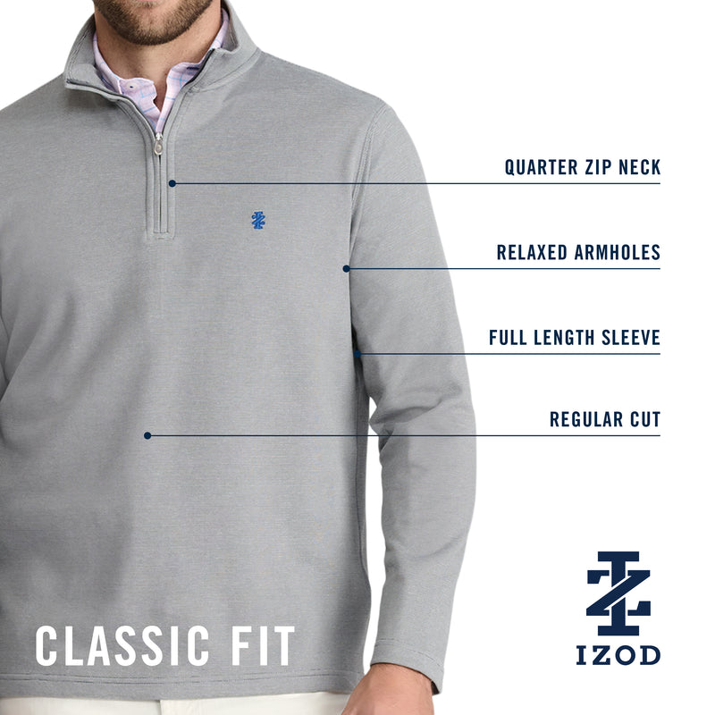 PERFORMANCE COMFORT STRIPED QUARTER ZIP - CAMEL