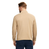 PERFORMANCE COMFORT STRIPED QUARTER ZIP - CAMEL