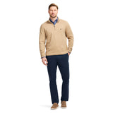PERFORMANCE COMFORT STRIPED QUARTER ZIP - CAMEL