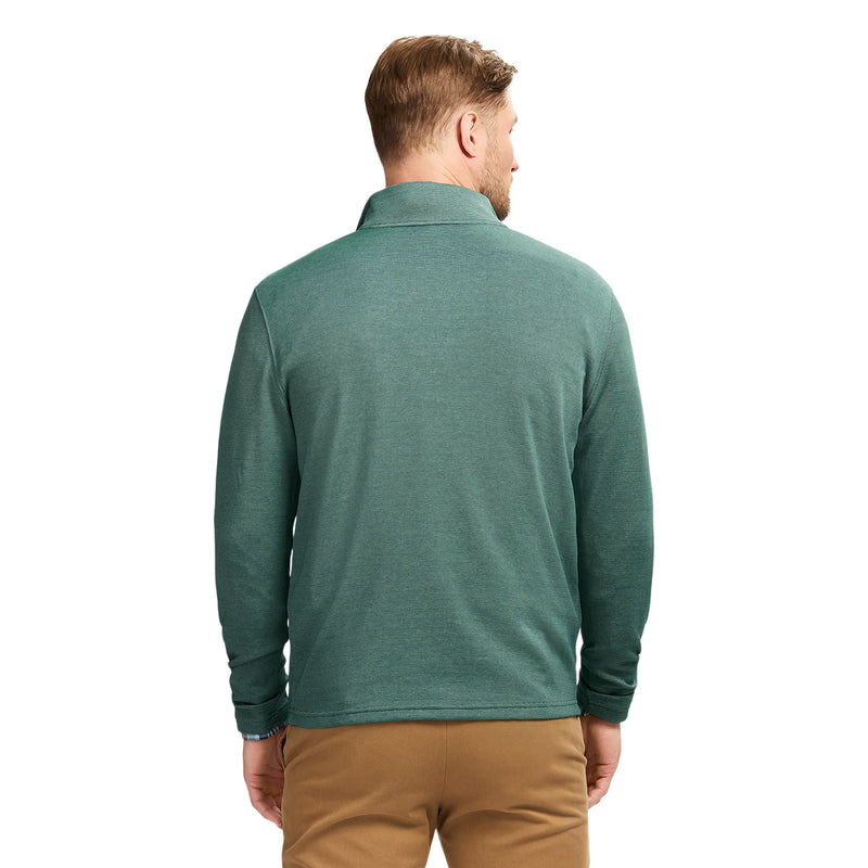 PERFORMANCE COMFORT STRIPED QUARTER ZIP - FOREST