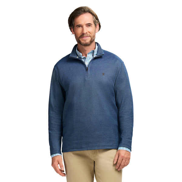 PERFORMANCE COMFORT STRIPED QUARTER ZIP - NAVY