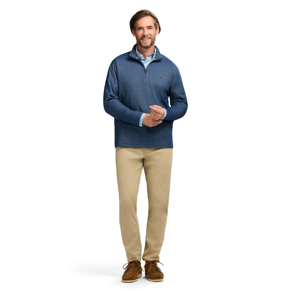 PERFORMANCE COMFORT STRIPED QUARTER ZIP - NAVY