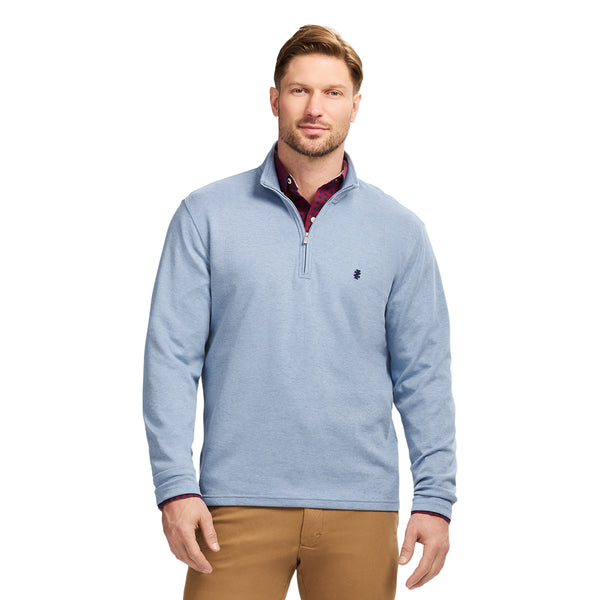PERFORMANCE COMFORT STRIPED QUARTER ZIP - BLUE