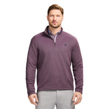 PERFORMANCE COMFORT STRIPED QUARTER ZIP - PLUM
