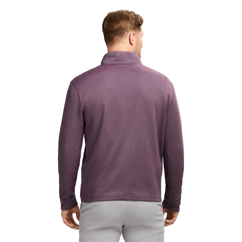 PERFORMANCE COMFORT STRIPED QUARTER ZIP - PLUM