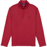 PERFORMANCE COMFORT STRIPED QUARTER ZIP - TOMATO
