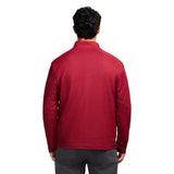 PERFORMANCE COMFORT STRIPED QUARTER ZIP - TOMATO