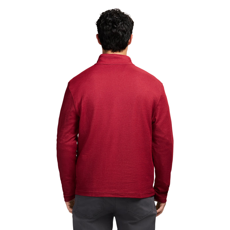 PERFORMANCE COMFORT STRIPED QUARTER ZIP - TOMATO