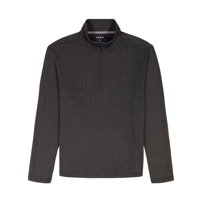 BIG & TALL PERFORMANCE COMFORT STRIPED QUARTER ZIP - SMOKE