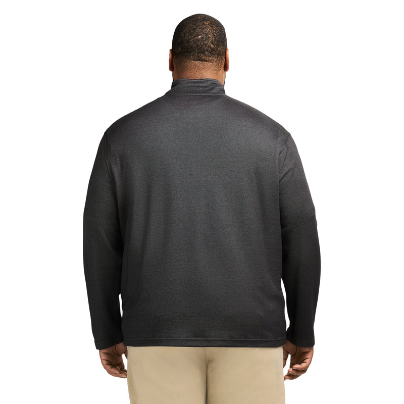 BIG & TALL PERFORMANCE COMFORT STRIPED QUARTER ZIP - SMOKE