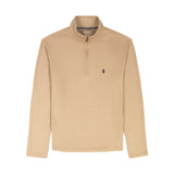 BIG & TALL PERFORMANCE COMFORT STRIPED QUARTER ZIP - CAMEL