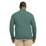 BIG & TALL PERFORMANCE COMFORT STRIPED QUARTER ZIP - FOREST