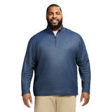 BIG & TALL PERFORMANCE COMFORT STRIPED QUARTER ZIP - NAVY