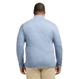 BIG & TALL PERFORMANCE COMFORT STRIPED QUARTER ZIP - BLUE