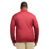 BIG & TALL PERFORMANCE COMFORT STRIPED QUARTER ZIP - TOMATO