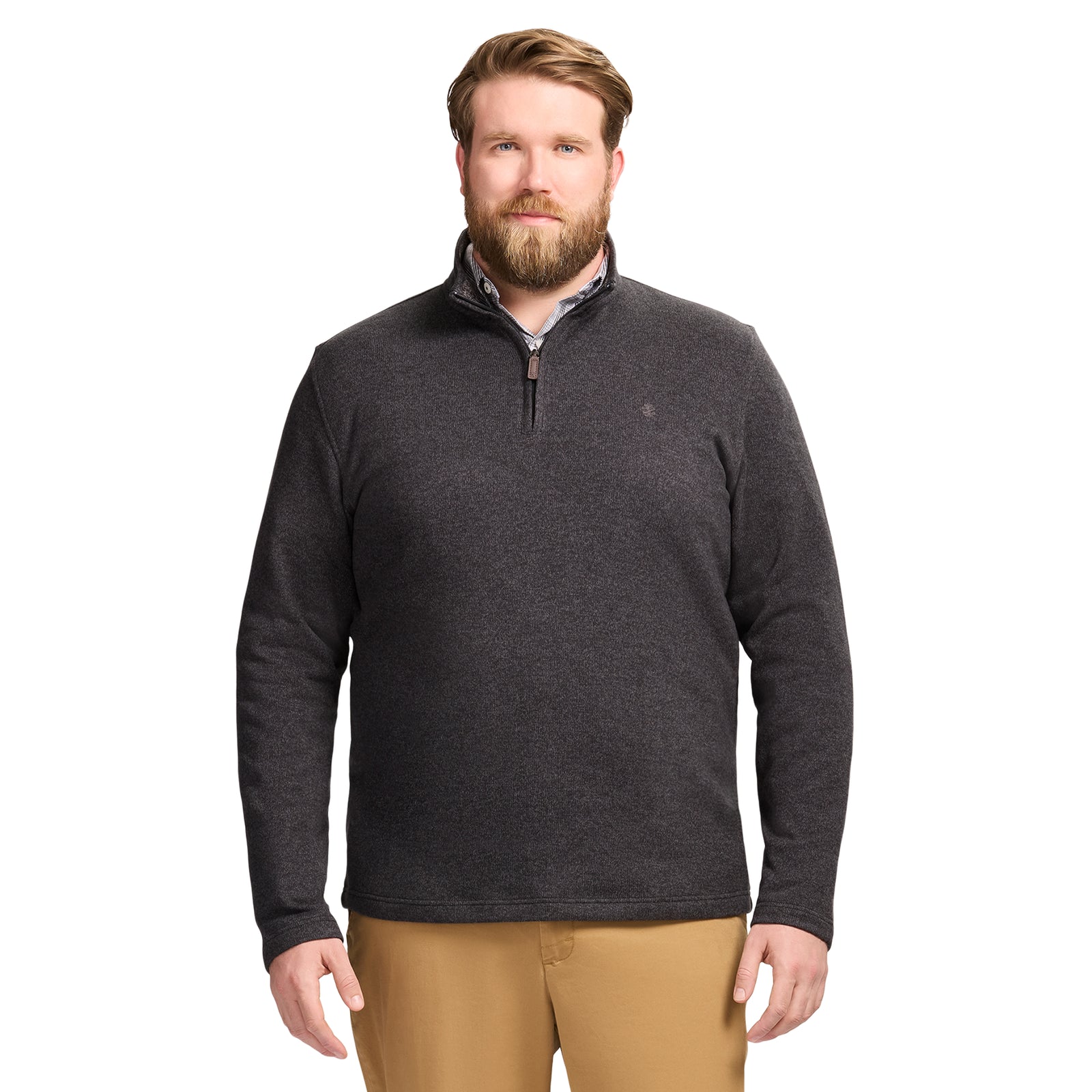 Big & Tall Thermasoft Sweater Fleece Quarter Zip - Black – IZOD