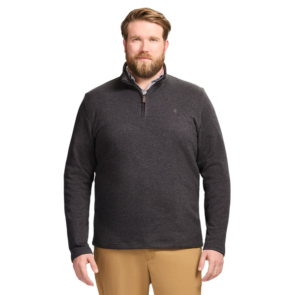 BIG & TALL THERMASOFT SWEATER FLEECE QUARTER ZIP - BLACK