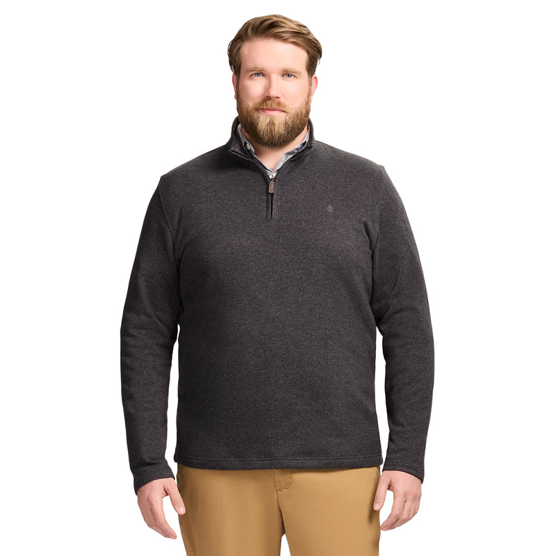 BIG & TALL THERMASOFT SWEATER FLEECE QUARTER ZIP - BLACK
