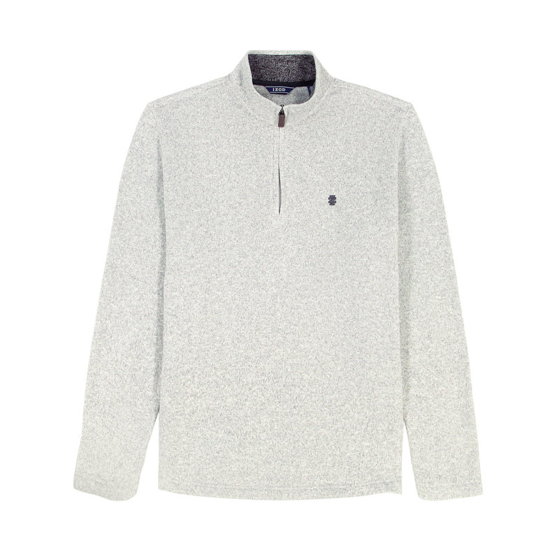 BIG & TALL THERMASOFT SWEATER FLEECE QUARTER ZIP - LT GREY HTR