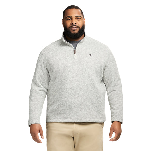 BIG & TALL THERMASOFT SWEATER FLEECE QUARTER ZIP - LT GREY HTR