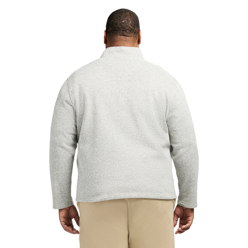 BIG & TALL THERMASOFT SWEATER FLEECE QUARTER ZIP - LT GREY HTR