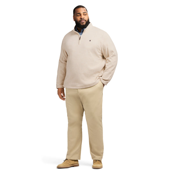 BIG & TALL THERMASOFT SWEATER FLEECE QUARTER ZIP - ROCK HTHR