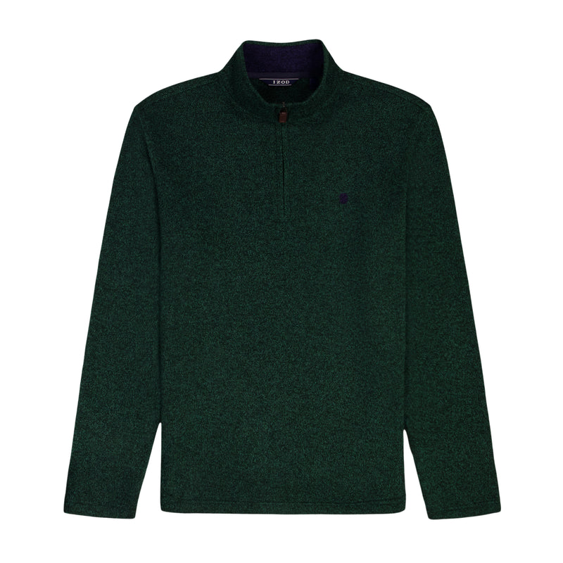BIG & TALL THERMASOFT SWEATER FLEECE QUARTER ZIP - RAIN FOREST