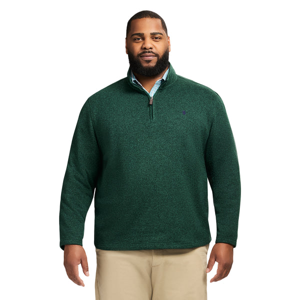 BIG & TALL THERMASOFT SWEATER FLEECE QUARTER ZIP - RAIN FOREST