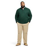BIG & TALL THERMASOFT SWEATER FLEECE QUARTER ZIP - RAIN FOREST