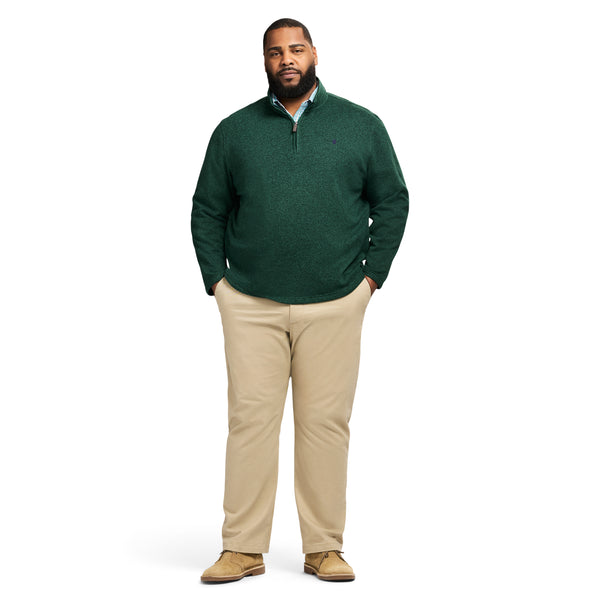 BIG & TALL THERMASOFT SWEATER FLEECE QUARTER ZIP - RAIN FOREST