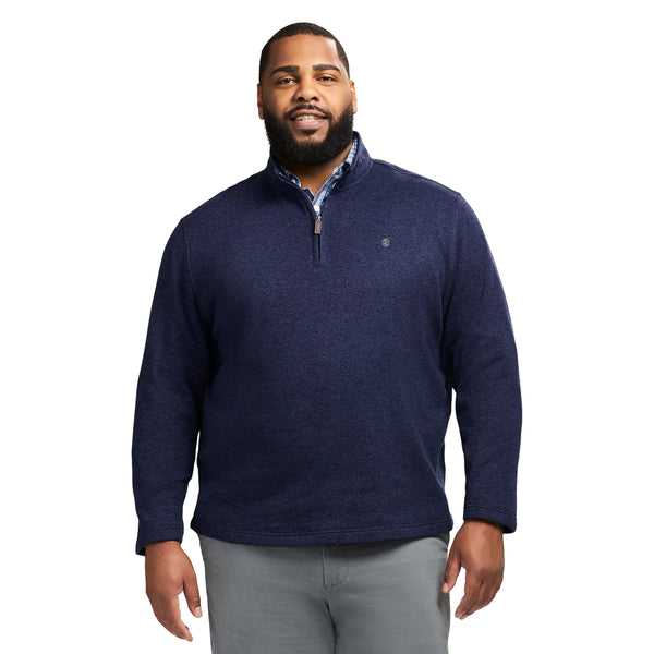 BIG & TALL THERMASOFT SWEATER FLEECE QUARTER ZIP - NAVY BLAZER